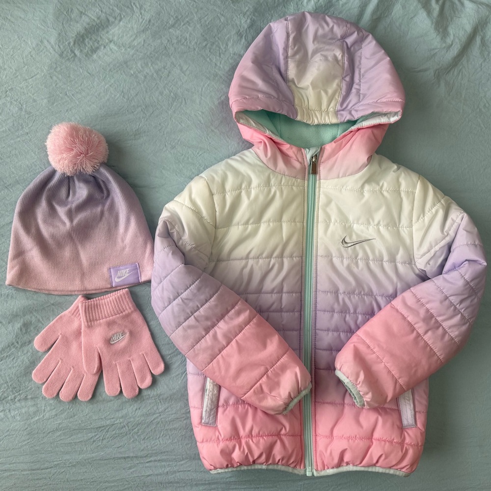 Nike Pink and Purple Gradient Jacket Set